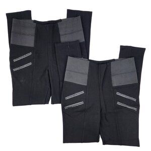 Ci Sono Women Medium 27x25 Black Pull On Elastic Waist Knit Ponte Pants Leggings